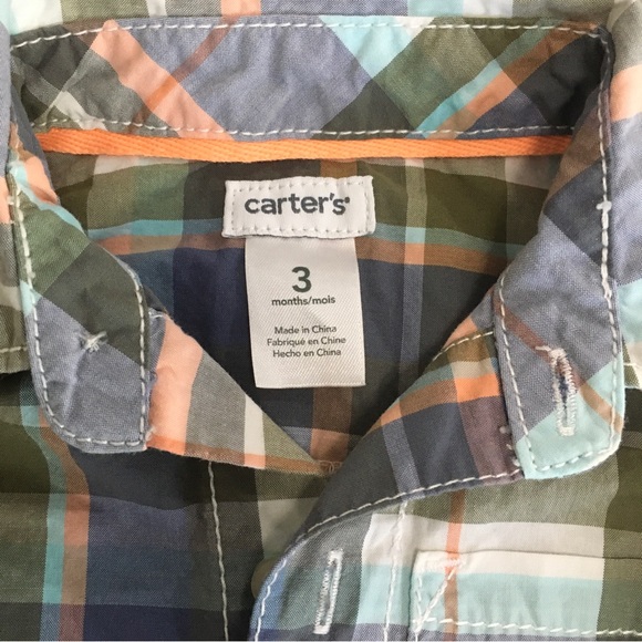 5/$25 | Carter’s | Boys Plaid Long Sleeve Button Down Shirt - Picture 4 of 5